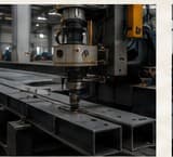 CNC drilling and punching station for structural steel